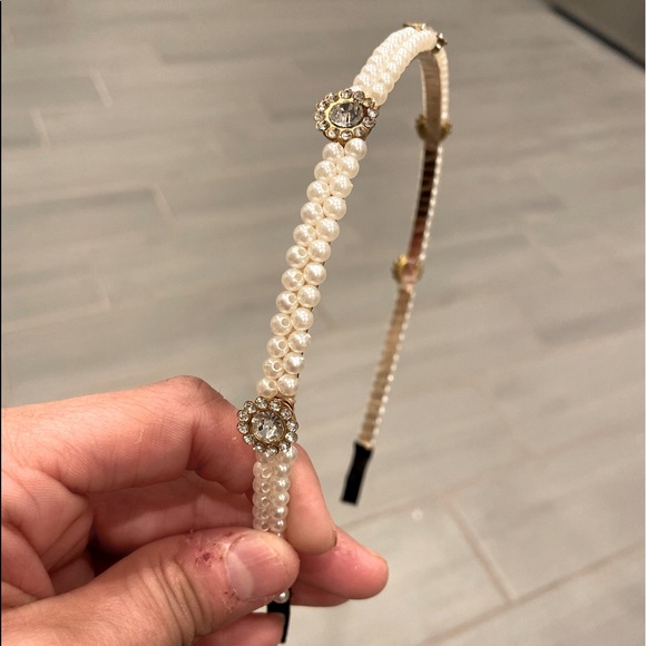 Women Girls Headbands White Faux Pearl Bridal Hair Hoop Wedding Hair Accessories - Picture 2 of 3